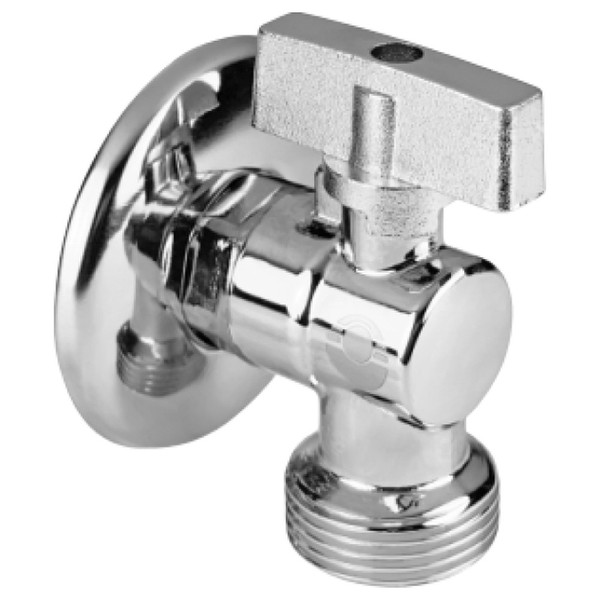 Кран шаровый угловой для подключения сантехнических приборов 1/2*3/4 VALFEX (VF.392.N.05)
