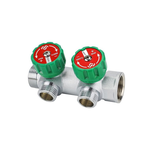 Коллектор распределительный с рег. вентилем латунный VARMEGA 1", 2 х 3/4"ЕК, хром., VMMM01-C06152