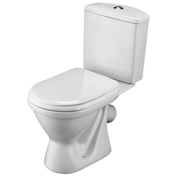 Унитаз SANTEK АЛЬКОР компакт, выпуск косой (слив 2-реж., полипропилен) с сиденьем и бачком