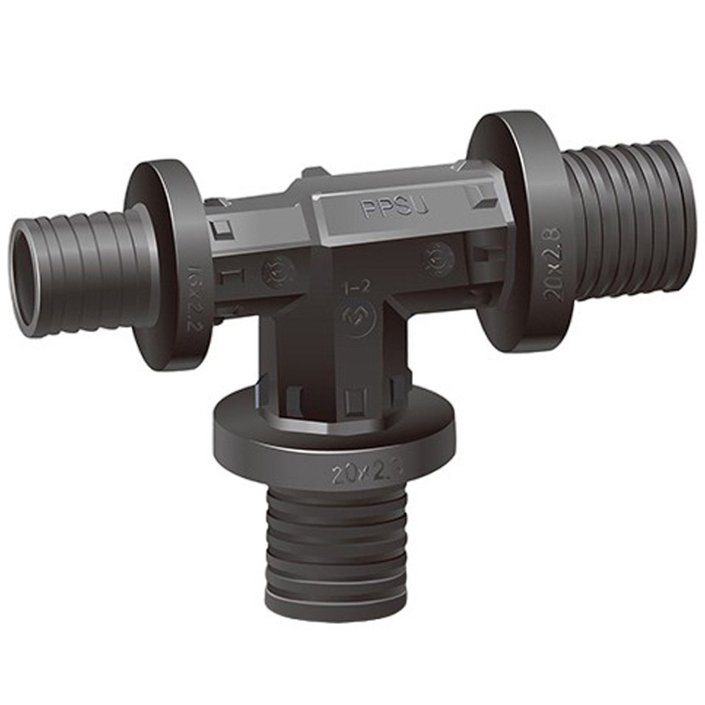 Тройник VARMEGA Slide-fit переходной, 32×16×32, аксиальный, PPSU, VM50518