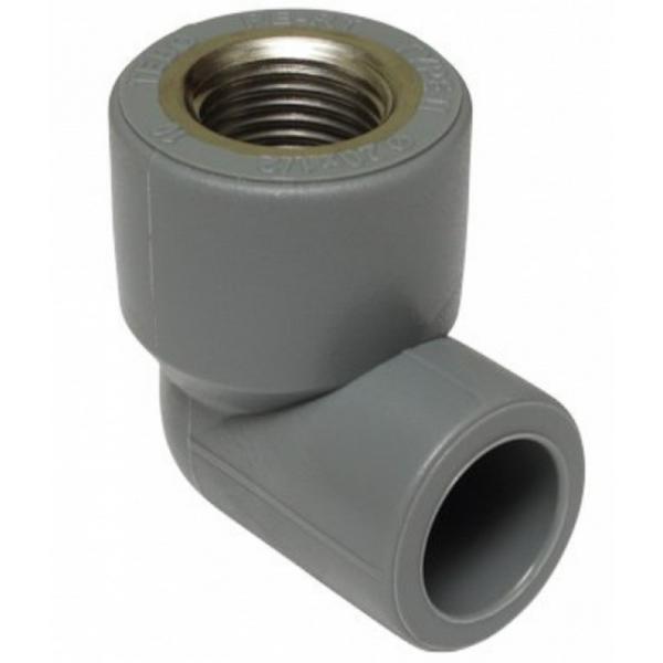 Угольник TEBO сер. PP-R комб. 25x1/2" ВР (20/120), арт. 031030406