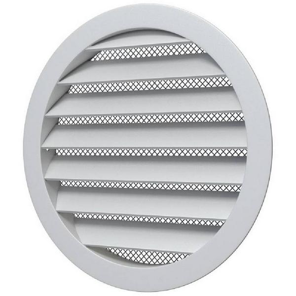 Решетка вентиляционная круглая D150 алюминиевая с фланцем D125, 12,5РКМ