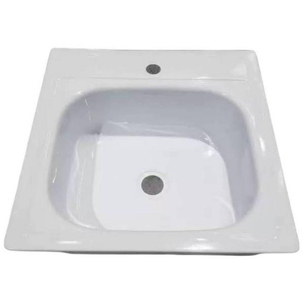 Мойка Сантэкс стальная эмалированная 500х500 (б/сиф, с кроншт., б/метиз)