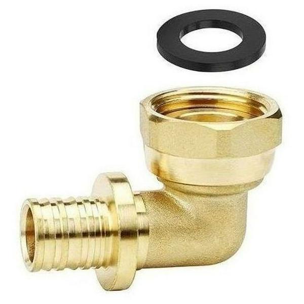 Угол VARMEGA Slide-fit 90 гр., ВР, 20x1", с накидн. гайкой, аксиальный, латунь, VM51915