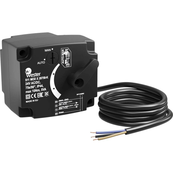 Привод Wester S11 MOD X 20758-K AC/DC 24 V AC/DC 75s/90гр. 10 Nm