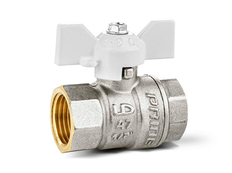 Кран шаровой латунный LD Pride 47.20.B-B.Б (White) Ду 20 Ру 40 вн-вн, (бабочка)