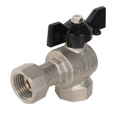 Изображение товара Кран шаровой латунный LD Pride 47.15.В-НкГк.У.Б Ду15 Ру40 угловой, с накидной гайкой (бабочка)