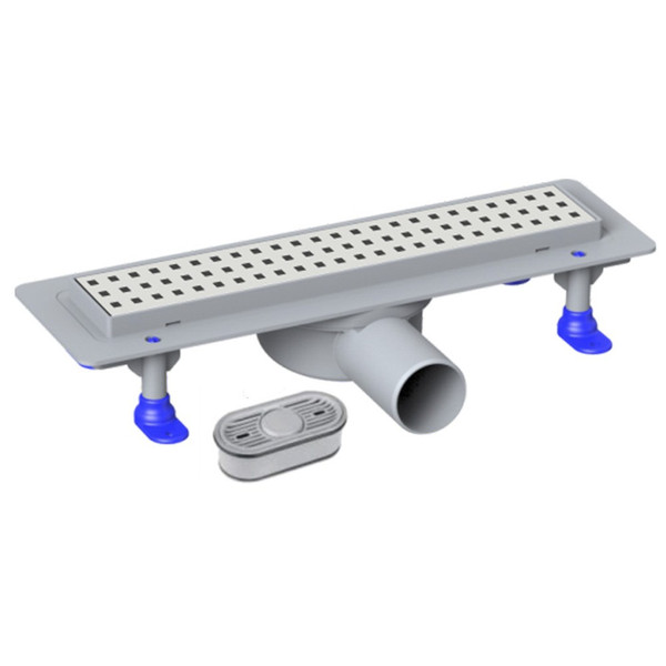 Трап линейный 330мм пластиковый, выпуск 50мм, решетка из нерж.стали VALFEX (VF.051.050K.330.01)