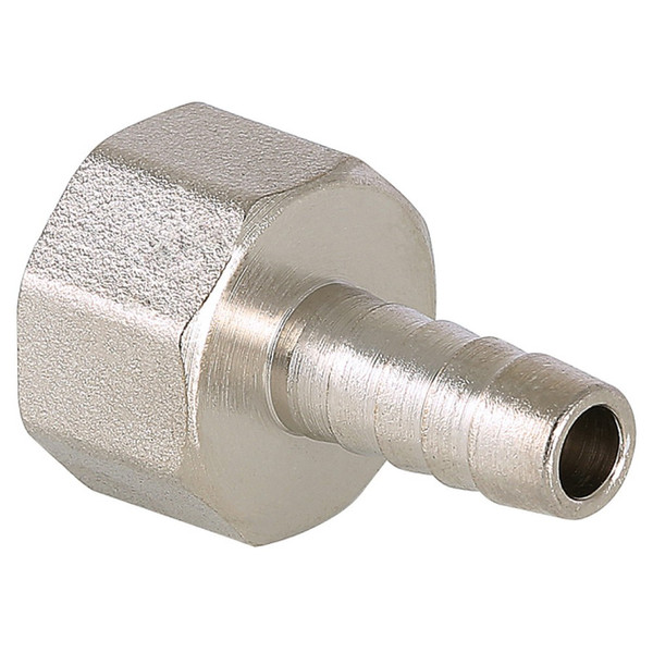 Штуцер (елочка) ВР внутренняя резьба d 1/2" х 14 никель (VALFEX VF.654.N.012.14) уп 10 шт