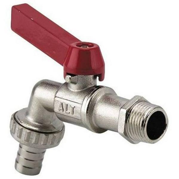 Кран шаровой поливочный с латунным штуцером 3/4", ALTSTREAM