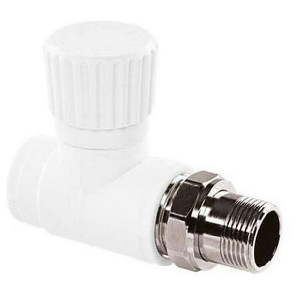 Вентиль TEBO бел. PP-R для радиаторов прямой 1v 25х3/4" (5/50), арт. 030060404