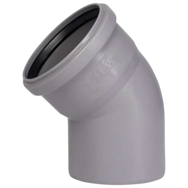 Отвод Ostendorf 90х45гр. HTB внутр.кан. PPS серый
