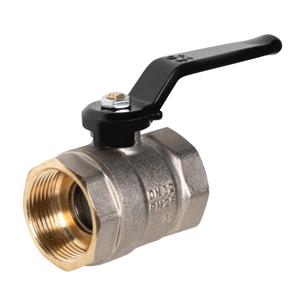 Кран шаровой латунный LD Pride 47.32.В-В.Р Ду32 Ру25 вн-вн (рычаг с бир.)