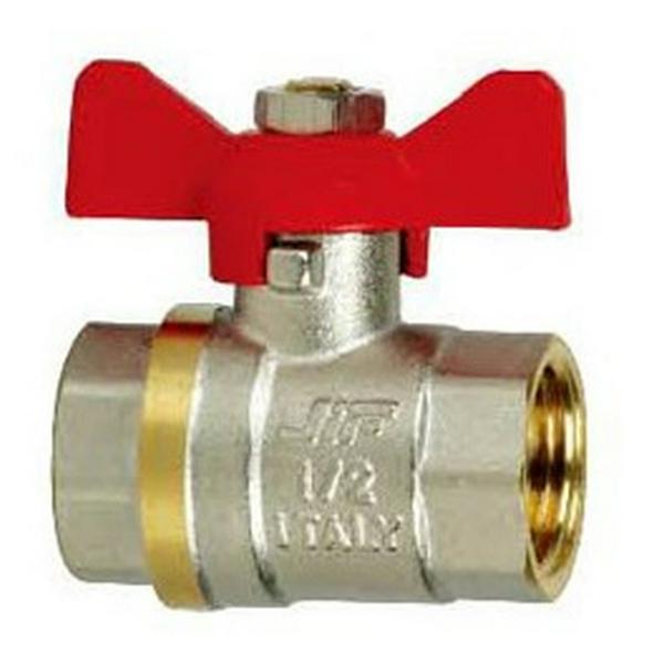 Кран шаровый "бабочка" ВВ внутренняя резьба 1" (JIF.354) уп 10 шт