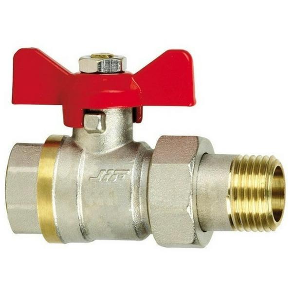 Кран шаровый с накидной гайкой "бабочка" ВН внутренняя наружная 1/2" (JIF.360) уп 10 шт