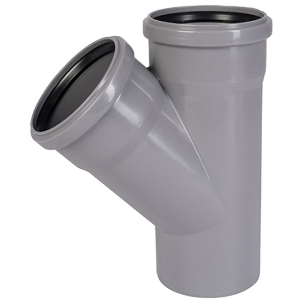 Тройник Ostendorf 110/75x45гр. HTEA Внутр.кан. PPS серый