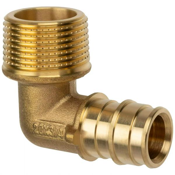 Угольник радиальный для труб из сшитого полиэтилена Usystems 20-R1/2"НР, тип 2"90Ф