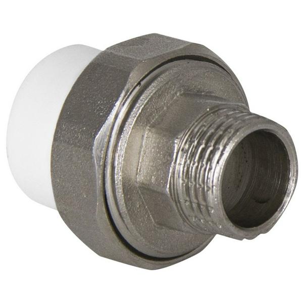 Муфта TEBO бел. PP-R комбин. разъемная (Американка) 25х1/2" НР O-ring (10/140), арт. 015022117