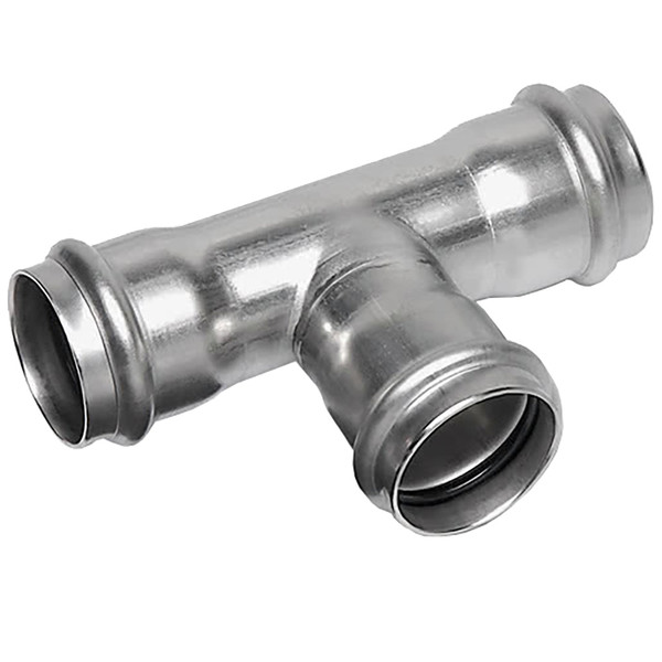 Тройник-пресс для нержавеющих труб Sanha NiroPress 316L ВПр, 108x88,9x108