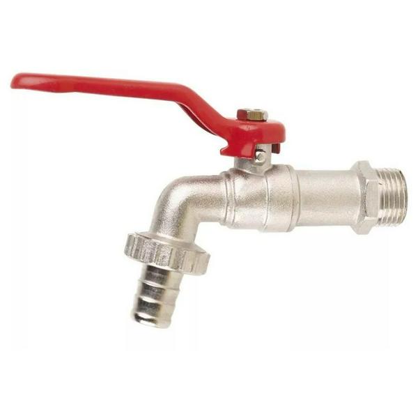 Кран шаровый со сливным штуцером "рычаг" НР наружная резьба 3/4" (JIF.370) уп 10 шт