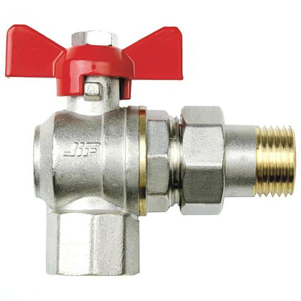 Кран шаровый угловой с накидной гайкой "бабочка" ВН внутренняя наружная 3/4" (JIF.361) уп 6 шт