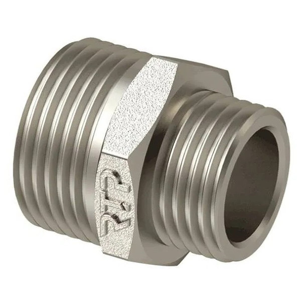 Ниппель-переходник НН наружная резьба 1/2"х 3/8" (25106) уп 10 шт