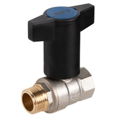 Изображение товара Кран шаровой латунный LD Pride47.15.В-Н.ТРДу15Ру40,вн-нр,Т-рук(Red+Blue)