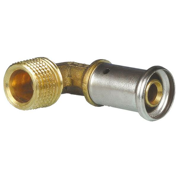 Угольник HENCO 90гр НР латунь пресс, 16x1/2"