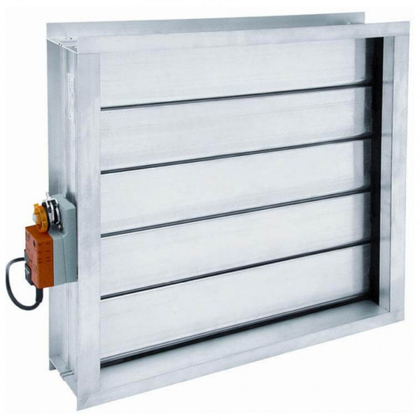 Клапан КВУ–ПО–580х580h–2*ф400 (фл.соед)-Ех–УХЛ2 с ручным приводом