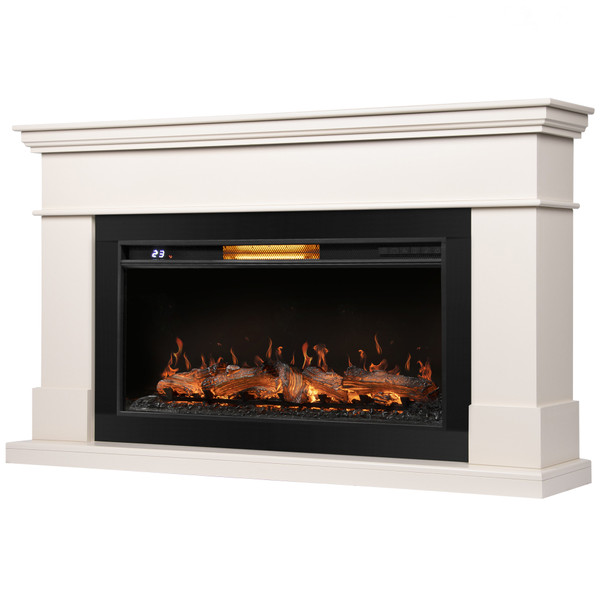 Каминокомплект: Очаг Royal Thermo Aurora RTFP/P-AR40LS, портал California 40, молочный