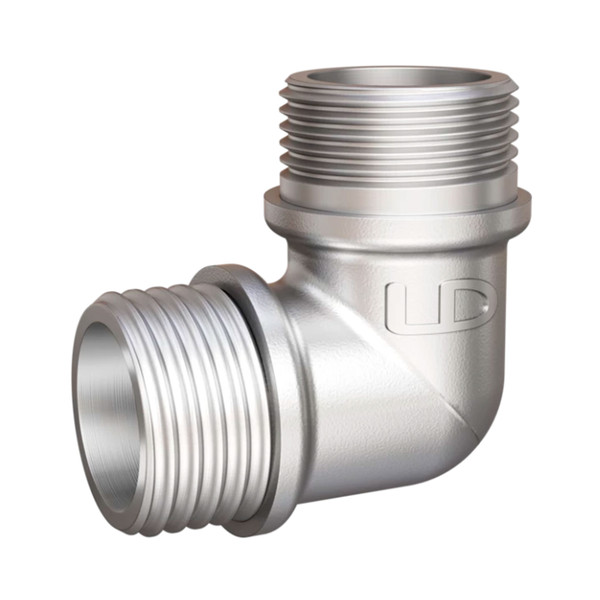 Угольник латунный LD Pride DN20 (3/4") НР/НР латунь никель с биркой