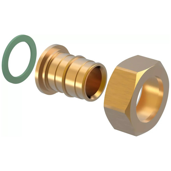 Штуцер с нак. гайкой латунь ВР 25х1" с внутренней резьбой (Uponor Q&E) уп. 40 шт (1023018)