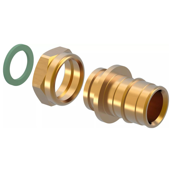 Штуцер с нак. гайкой латунь ВР 25х3/4" с внутренней резьбой (Uponor Q&E) уп. 45 шт (1023017)