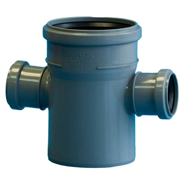 Крестовина одноплоскостная канализационная ПП 110* 50*50*87гр.С мм с раструбом серая (уп.45 шт)