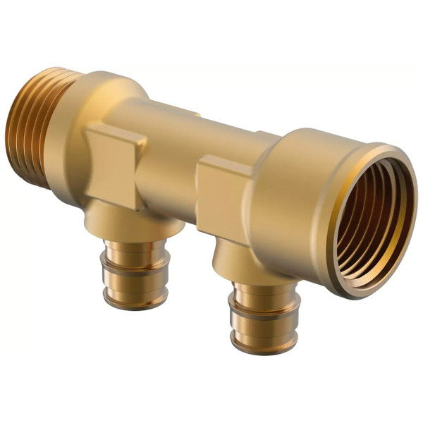 Коллектор DR-латунь 3/4" НР/ВР, 2*16 ц/ц 35мм Uponor (1023027)