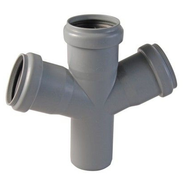 Крестовина одноплоскостная канализ. ПП 50*50*50*67гр. мм с раструбом серая Синикон стандарт (Valsir)