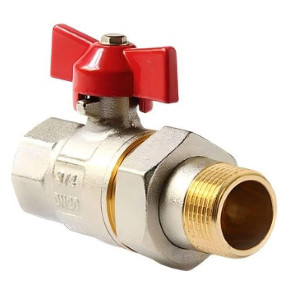 Кран VIEIR шаровый с американкой 3/4" НВ, кр. бабочка VR204-02