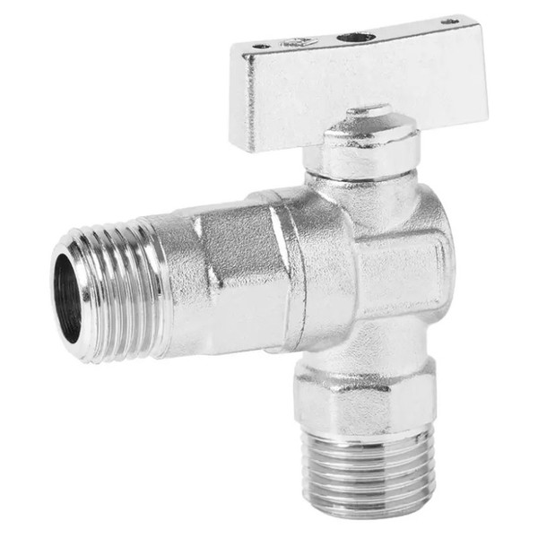 Кран VIEIR шаровый угловой 1/2"x3/4" матовый хром. с отражалелем (100) GZRL34