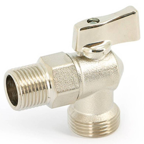 Кран Uni-Fitt Н 1/2"х3/4" для подключения стиральных/посудомоечных машин, никелированный