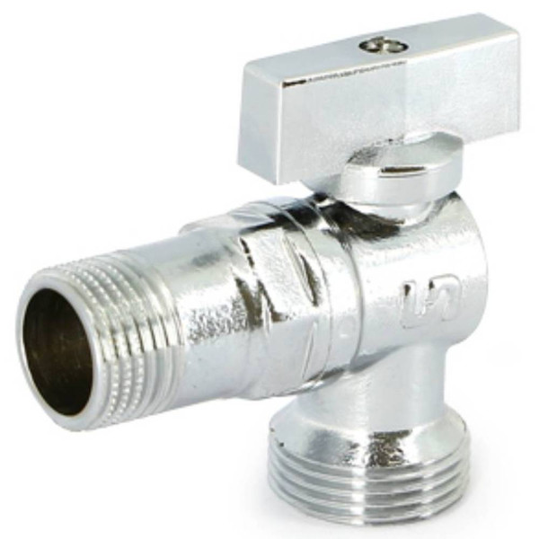 Кран Uni-Fitt НН 1/2"х3/4" для подключения стиральных/посудомоечных машин, хромированный