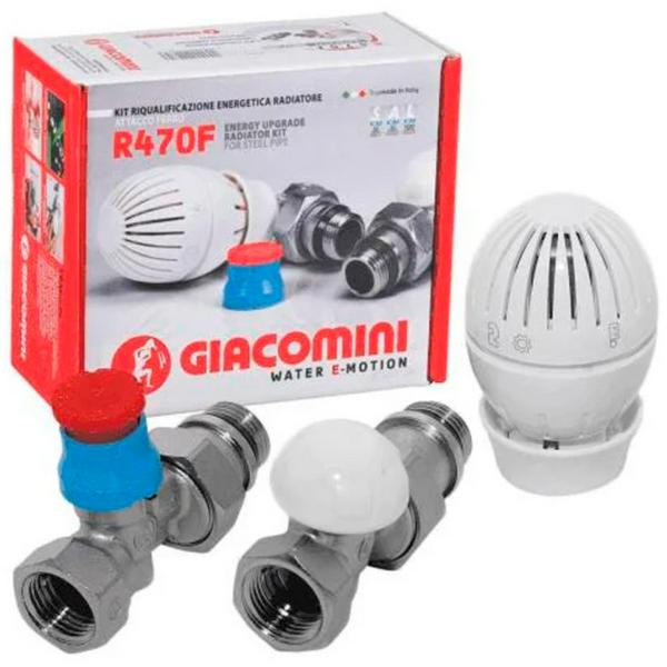 Комплект термостатич. Giacomini 1/2" - прям., R470FX043