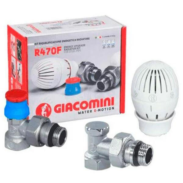 Комплект термостатич. Giacomini 1/2" - угл., R470FX033
