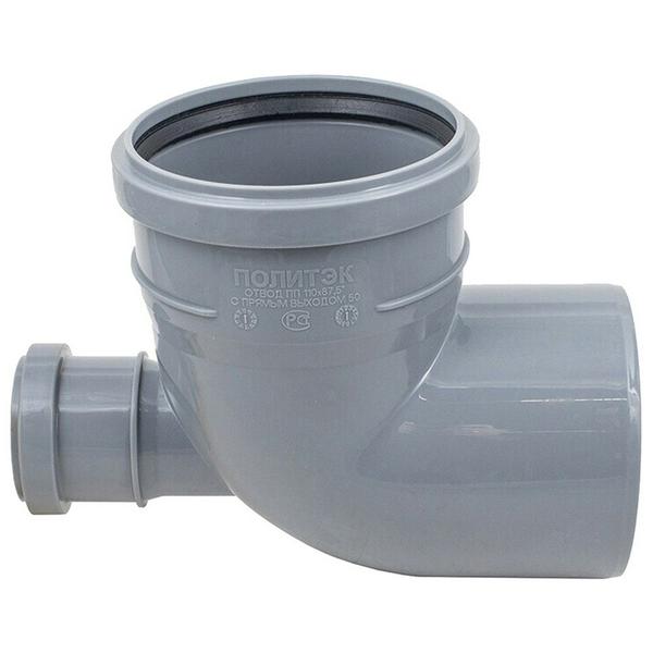 Отвод Политэк Пайп 110х90гр. с выходом 50 прямой ВК (35)
