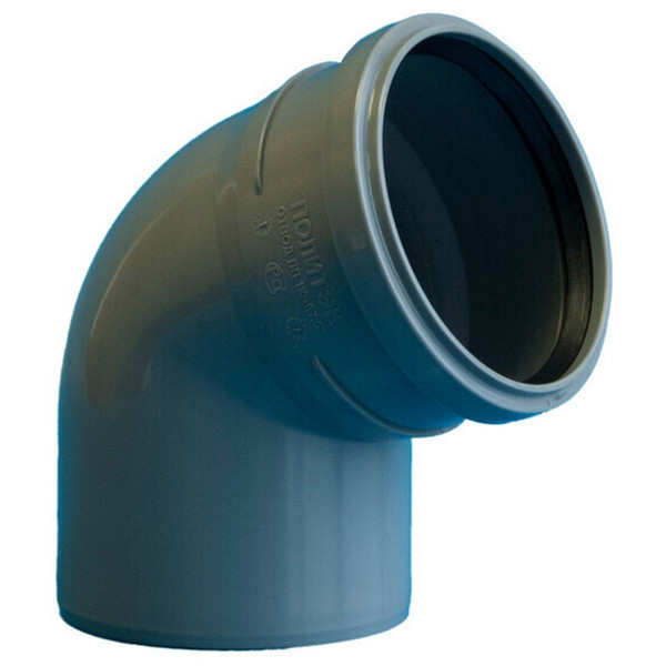 Отвод канализационный ПП 110*67гр.С мм с раструбом серый ( уп.50 шт)