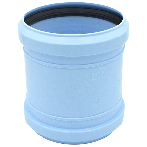 Муфта ремонтная для водостока ПП 110 мм Синикон Rain Flow с раструбом голубая (уп.20 шт)