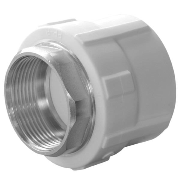 Муфта комбинированная полипропиленовая PPRC ВР 40х1 1/4", внутренняя резьба, белая