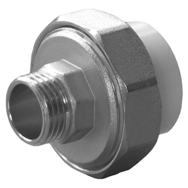 Муфта комбинированная полипропиленовая разъемная PPRC НР 40х1 1/4" наружная резьба, белая