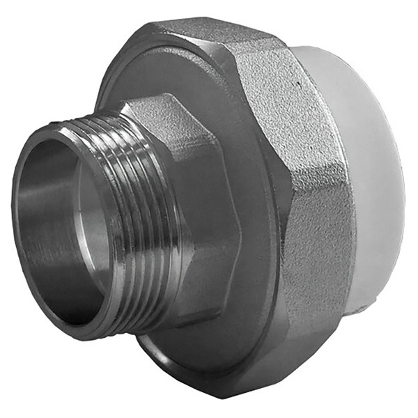 Муфта комбинированная полипропиленовая разъемная PPRC НР 50х1 1/2" наружная резьба, белая