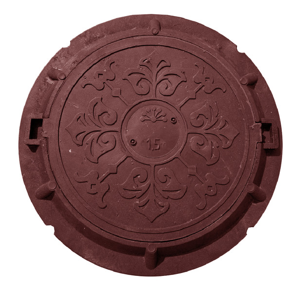 Люк Башполимер канализационный ПП ЛМ (А15) нагрузка до 1,5 т, красный