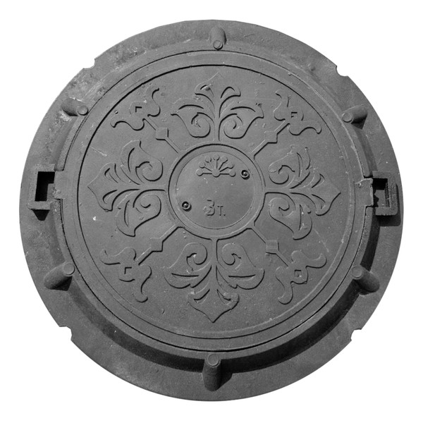 Люк Башполимер канализационный ПП ЛМ (B30) нагрузка до 3 т, серый